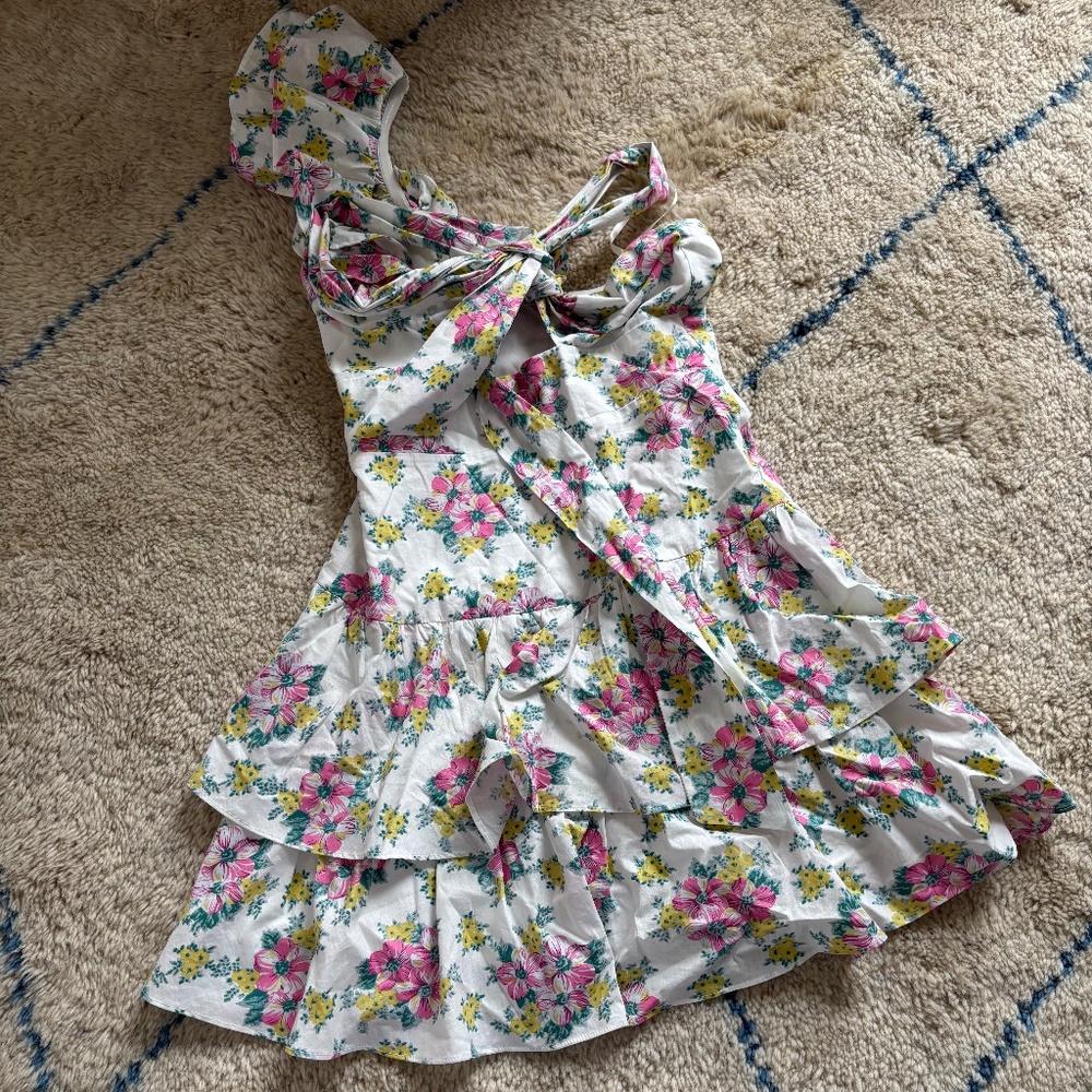 Hello Molly floral, one shoulder  mini dress